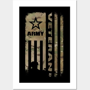 Veteran Flag Camo - Soldier Posters and Art